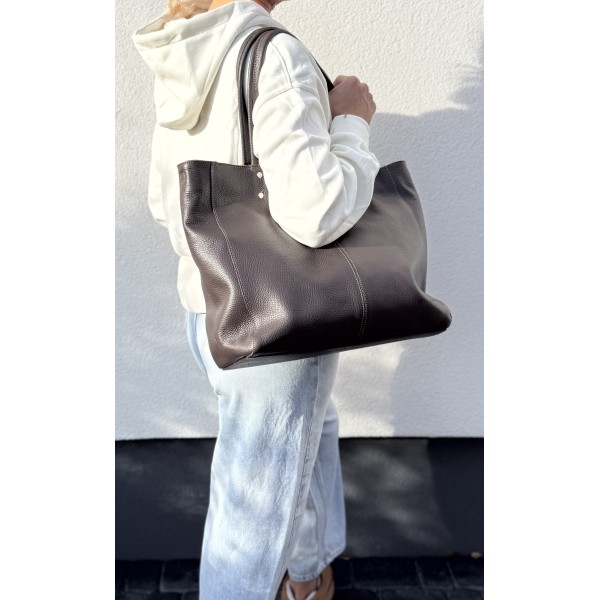 Czekoladowa torebka shopper